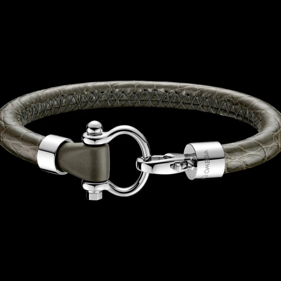 Armband, Alligatorleder, Edelstahl