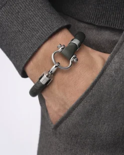 Armband, Alligatorleder, Edelstahl