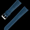 Blaues Lederarmband mit Dornschließe