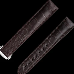 Braunes Alligatorlederarmband mit Faltschließe