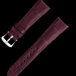 Burgunderrotes Alligatorlederarmband mit Dornschließe