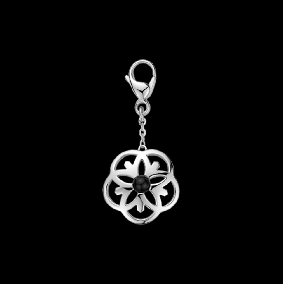 Charm, 18 K Weißgold, Onyx‑Kugel