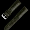 Dunkelgrünes Alligatorlederarmband mit Dornschließe