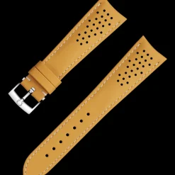 Gelbes Lederarmband mit Dornschließe