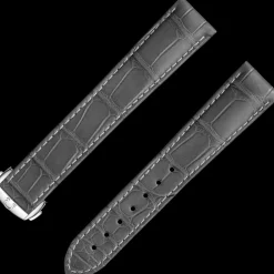 Graues Alligatorlederarmband mit Faltschließe