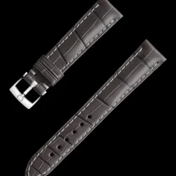 Graues Alligatorlederarmband mit Dornschließe