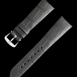 Graues Alligatorlederarmband mit Dornschließe
