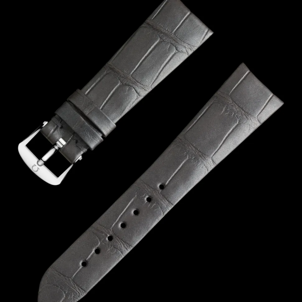 Graues Alligatorlederarmband mit Dornschließe