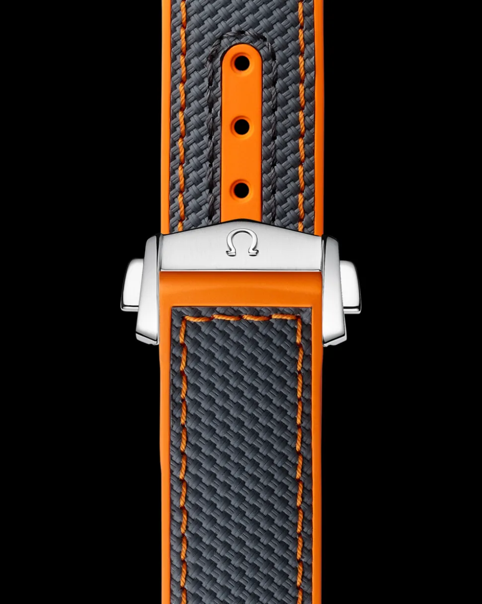 Graues Kautschukarmband mit Faltschließe für die Seamaster Planet Ocean 600M