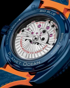 45,5 mm, Blaue Keramik mit Kautschukband