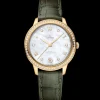 34 mm, Gelbgold mit Lederarmband