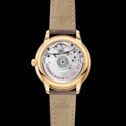 34 mm, Gelbgold mit Lederarmband