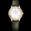 27,5 mm, Gelbgold mit Lederarmband