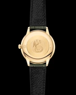 27,5 mm, Gelbgold mit Lederarmband
