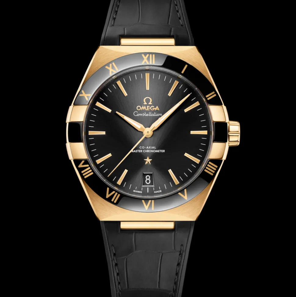 41 mm, Gelbgold mit Lederarmband