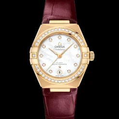 29 mm, Gelbgold mit Lederarmband