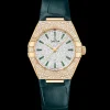 29 mm, Gelbgold mit Lederarmband