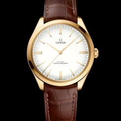 40 mm, Gelbgold mit Lederarmband