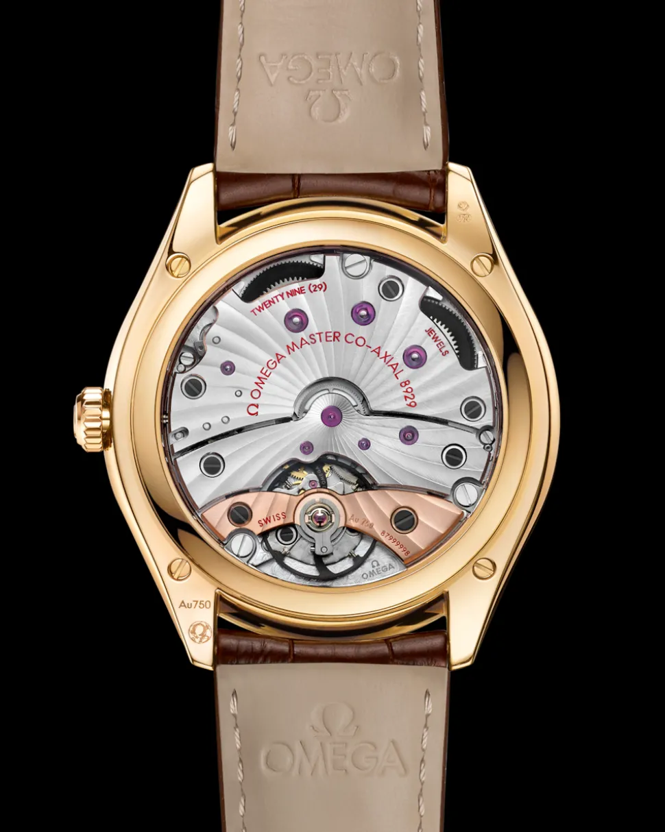 40 mm, Gelbgold mit Lederarmband