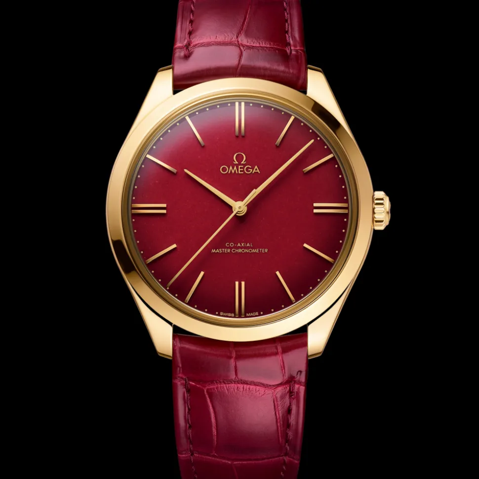 40 mm, Gelbgold mit Lederarmband