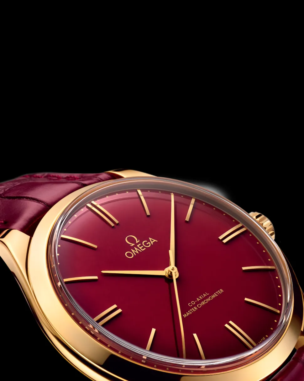 40 mm, Gelbgold mit Lederarmband