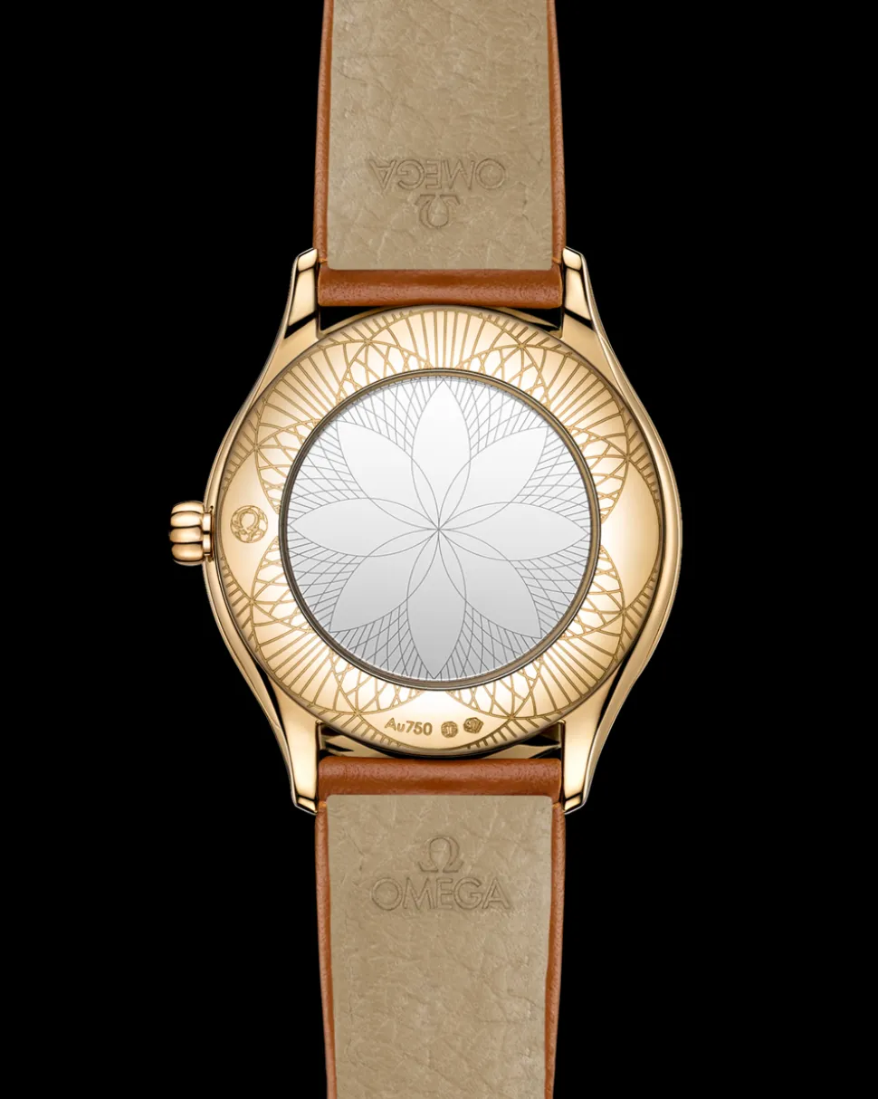 26 mm, Moonshine™‑Gold mit Lederarmband