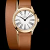 26 mm, Moonshine™‑Gold mit Lederarmband