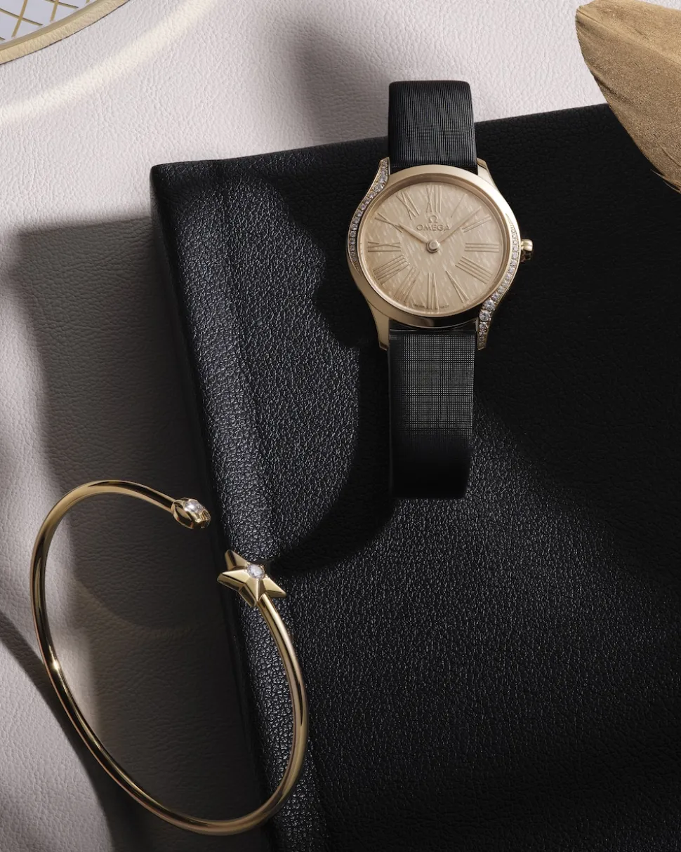 26 mm, Moonshine™‑Gold mit Textilarmband