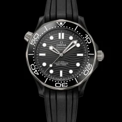 43,5 mm, Schwarze Keramik mit Kautschukband
