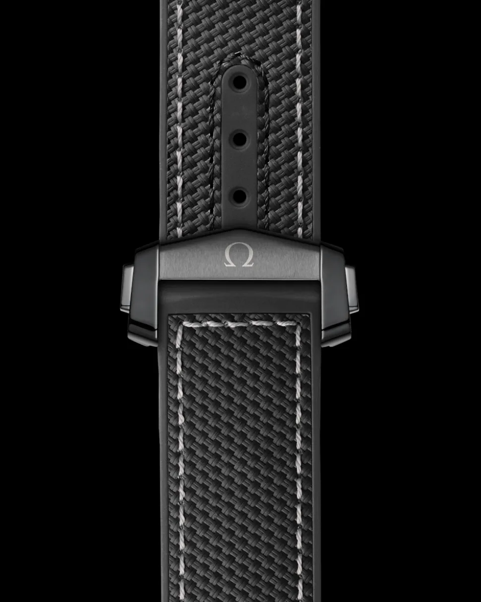 45,5 mm, Schwarze Keramik mit Kautschukband