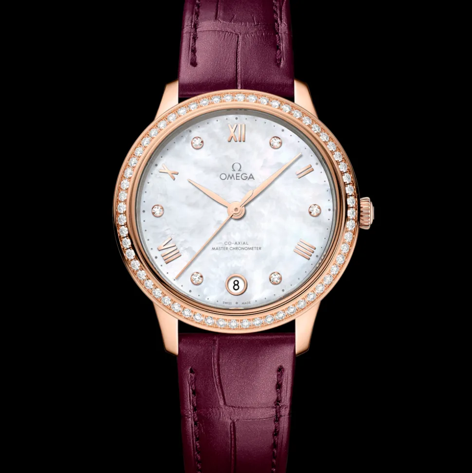 34 mm, Sedna™‑Gold mit Lederarmband