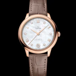 34 mm, Sedna™‑Gold mit Lederarmband