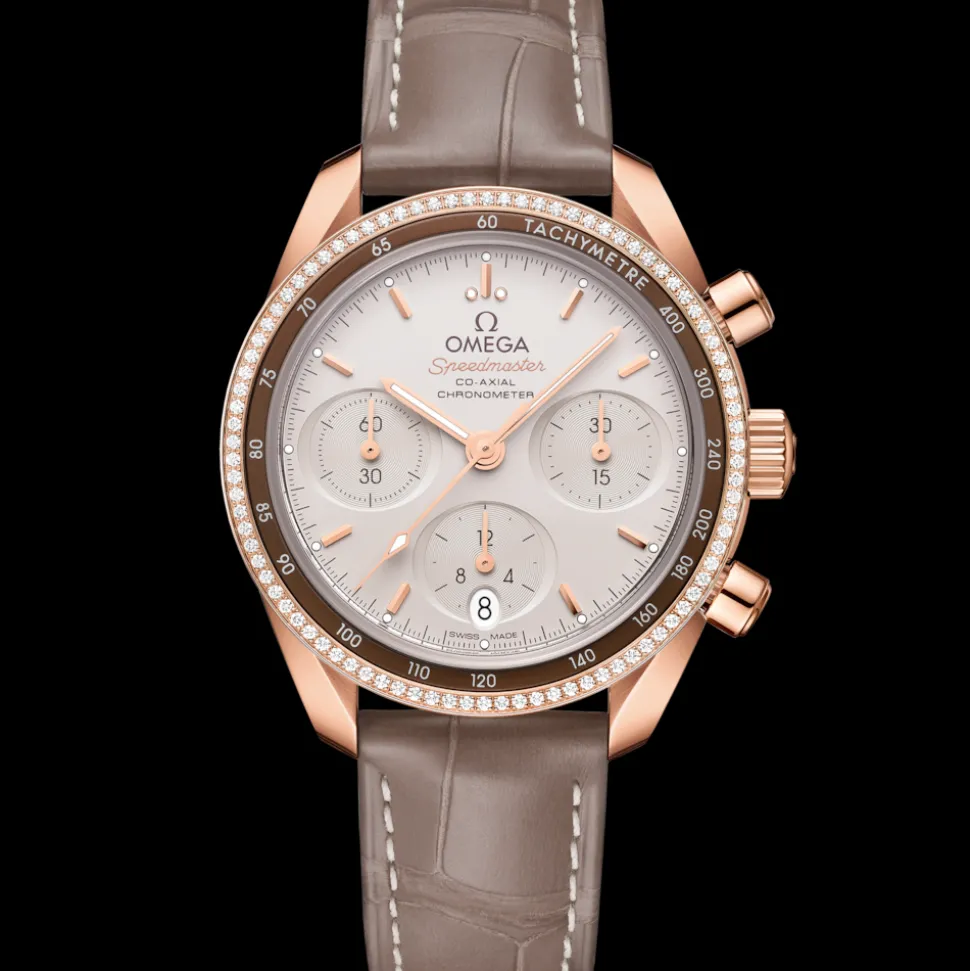 38 mm, Sedna™‑Gold mit Lederarmband