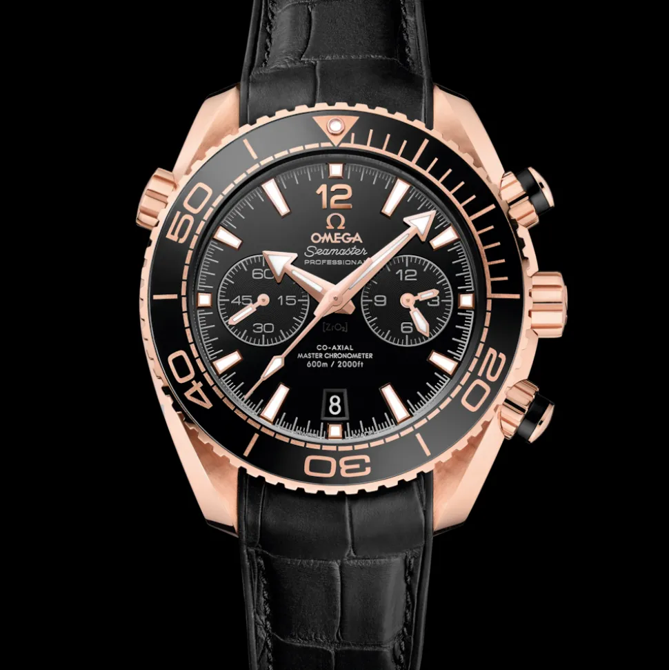45,5 mm, Sedna™‑Gold mit Lederarmband mit Innenseite aus Kautschuk
