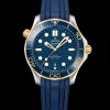 42 mm, Stahl ‑ Gelbgold mit Kautschukband
