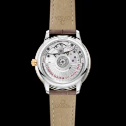 34 mm, Stahl ‑ Gelbgold mit Lederarmband