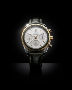 38 mm, Stahl ‑ Gelbgold mit Lederarmband