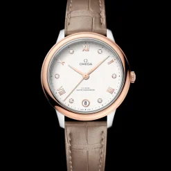 34 mm, Stahl ‑ Sedna™‑Gold mit Lederarmband