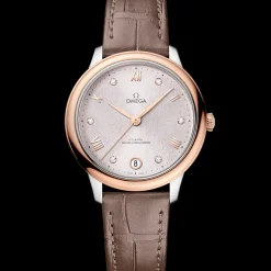 34 mm, Stahl ‑ Sedna™‑Gold mit Lederarmband