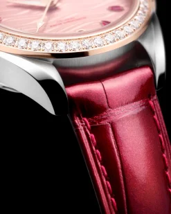34 mm, Stahl ‑ Sedna™‑Gold mit Lederarmband