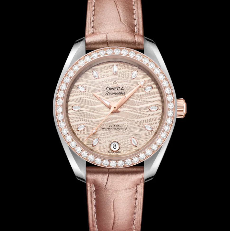 34 mm, Stahl ‑ Sedna™‑Gold mit Lederarmband
