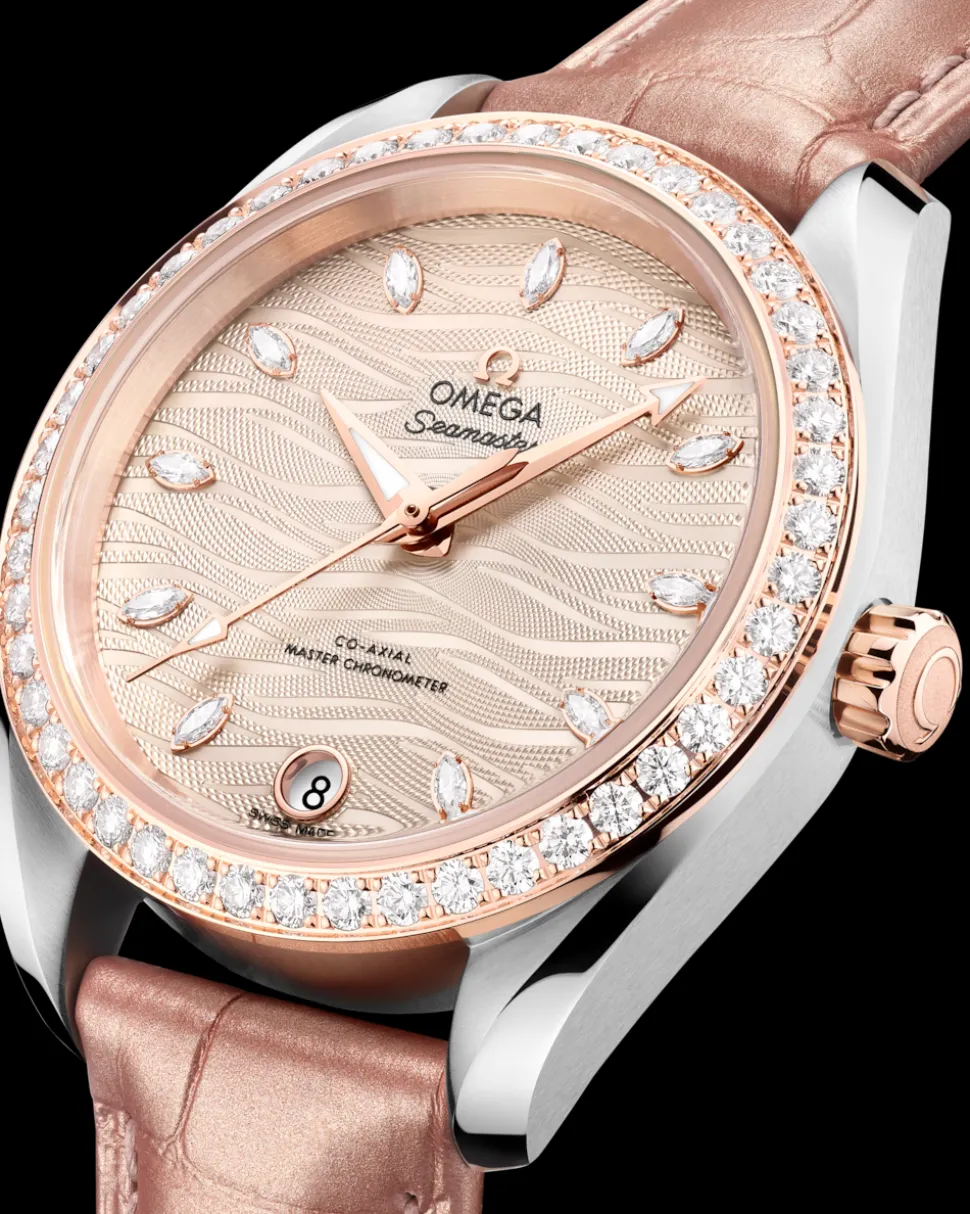 34 mm, Stahl ‑ Sedna™‑Gold mit Lederarmband