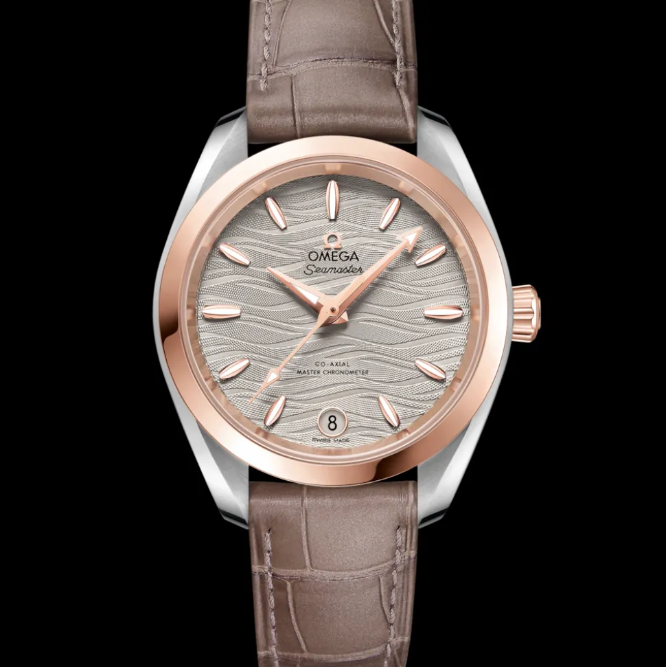 34 mm, Stahl ‑ Sedna™‑Gold mit Lederarmband