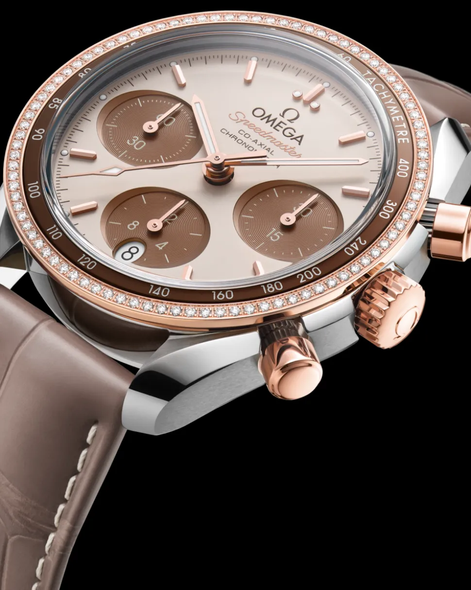 38 mm, Stahl ‑ Sedna™‑Gold mit Lederarmband