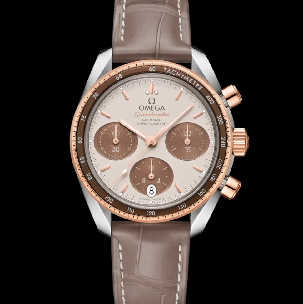 38 mm, Stahl ‑ Sedna™‑Gold mit Lederarmband