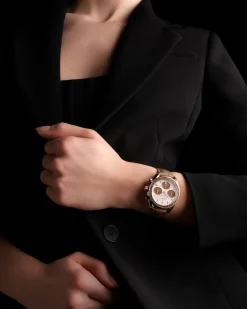 38 mm, Stahl ‑ Sedna™‑Gold mit Lederarmband