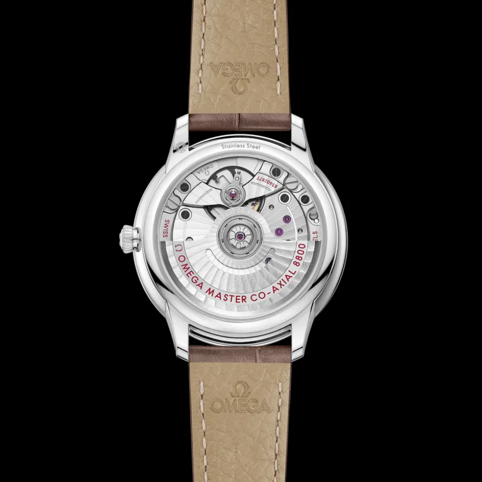 34 mm, Stahl mit Lederarmband