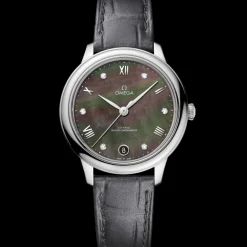34 mm, Stahl mit Lederarmband