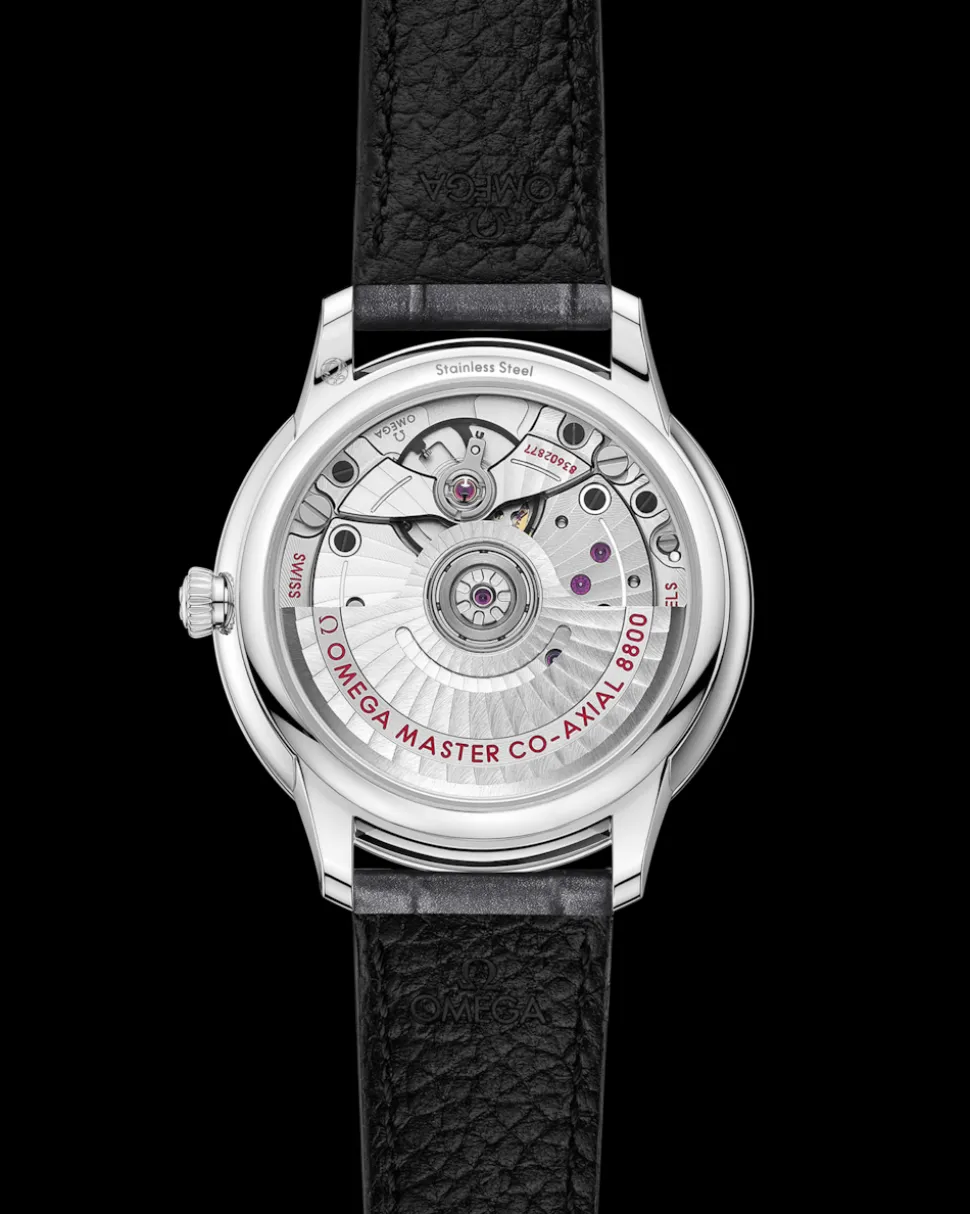 34 mm, Stahl mit Lederarmband