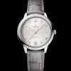 34 mm, Stahl mit Lederarmband